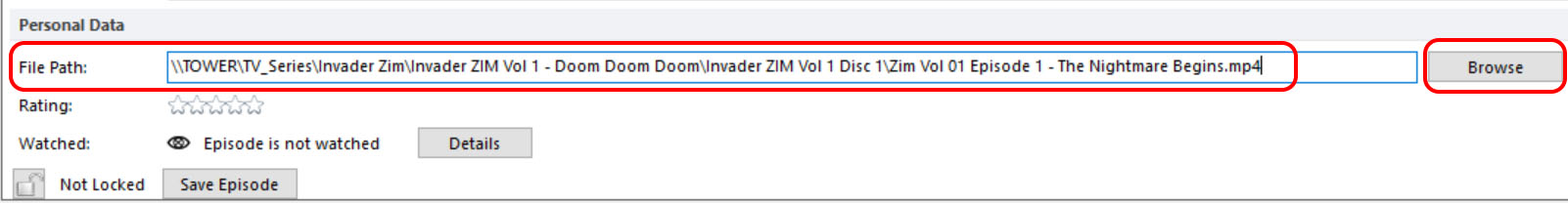 Assign the corresponding Converted Media file for each Episode to the File Path.