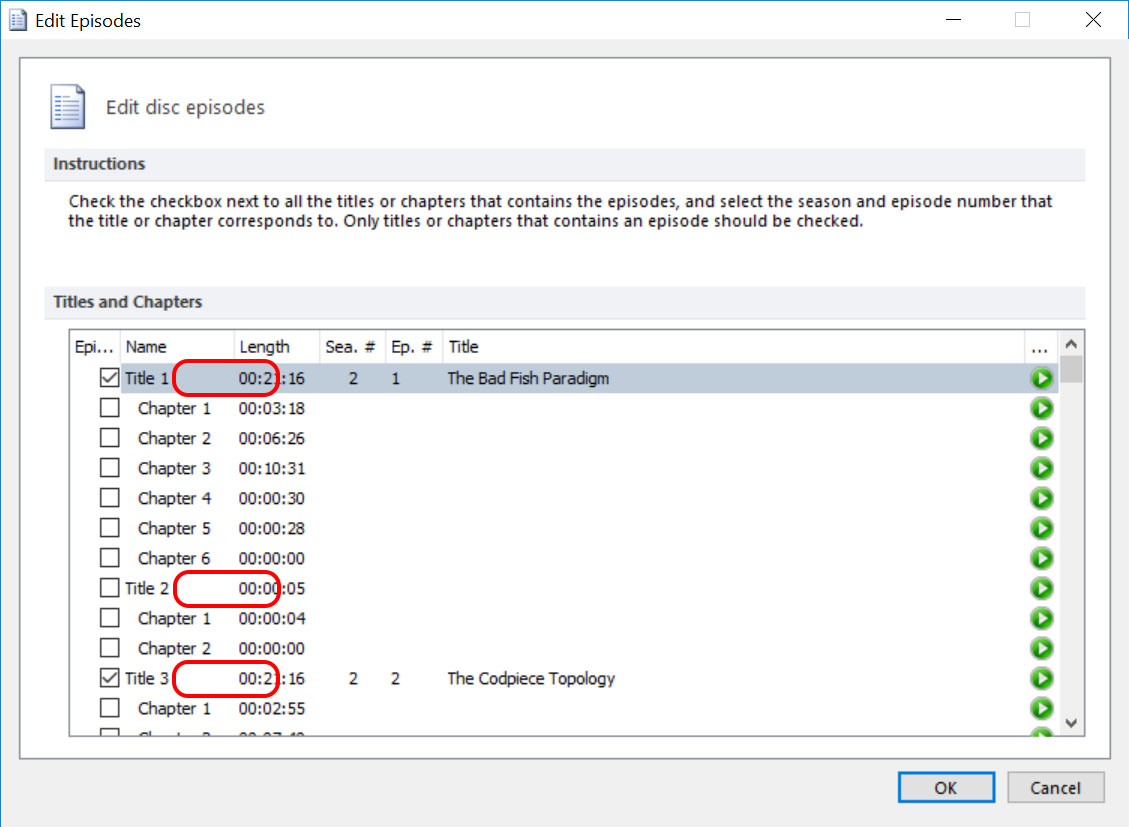 Example of missing MPLS #'s on a Blu-ray disc - this must be fixed.